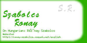 szabolcs ronay business card